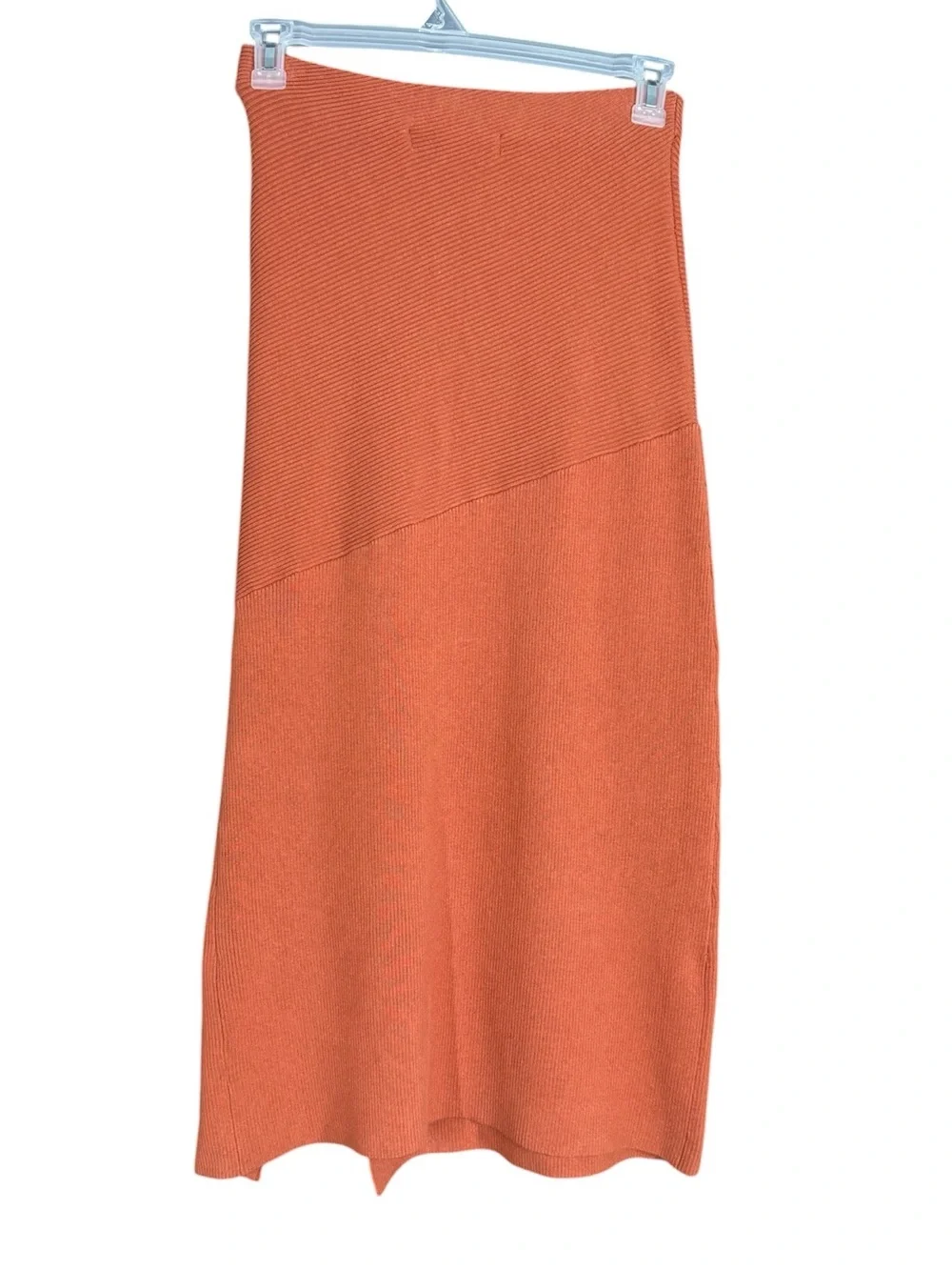 Free People FP Beach Kailee Sweater Midi Skirt Terracotta Ribbed Knit M